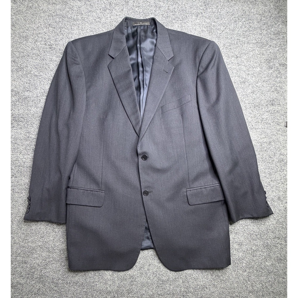 Joseph Abboud 44L Gray 100% Wool Mens Blazer Sport Coat Suit Jacket